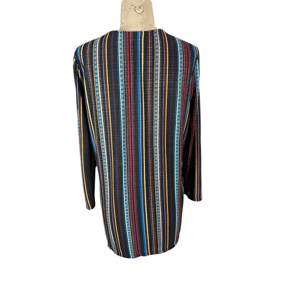 Dana Buchman Diagonal Stripe V-Neck Knit Blouse Top Women’s Sz M - Picture 3 of 5